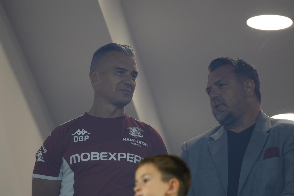 Mircea Rednic, Daniel Pancu, Horia Brenciu, Andi Moisescu și Gheorghe Hagi la Rapid - Universitatea Craiova