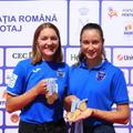 Adriana Adam alături de Simona Radiș cu cele trei medalii de aur cucerite la Amsterdam FOTO FR Canotaj