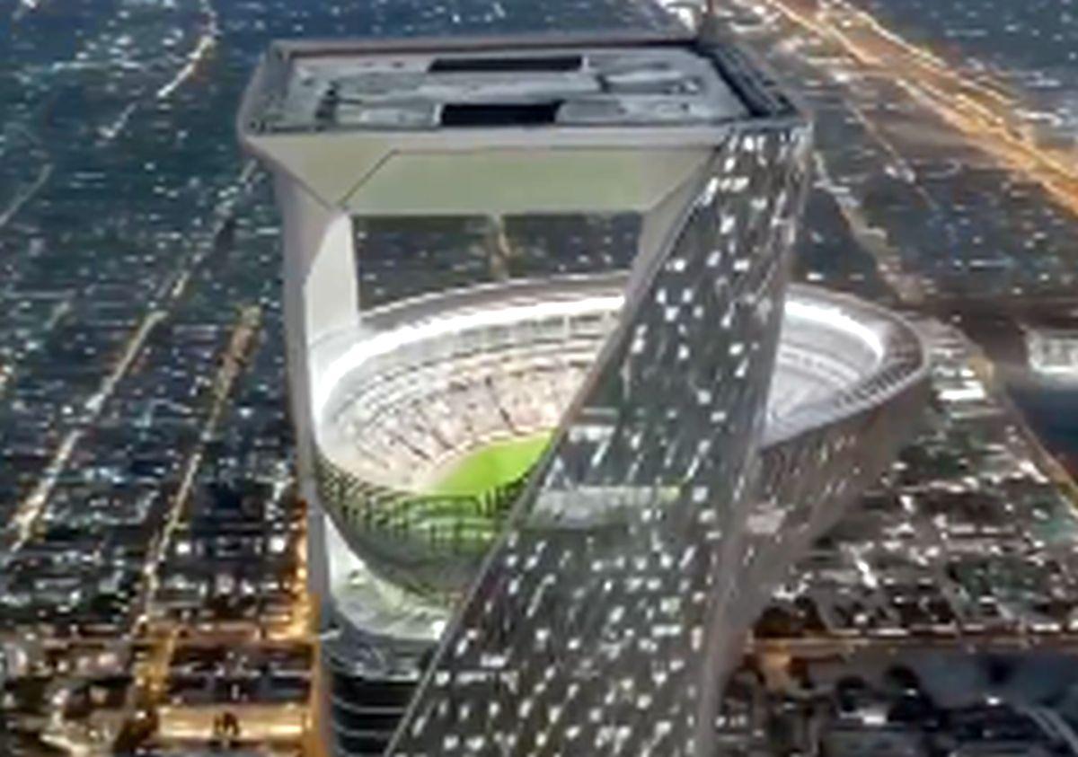 NEOM Sky Stadium, stadionul suspendat din Arabia Saudită. Foto: X.com