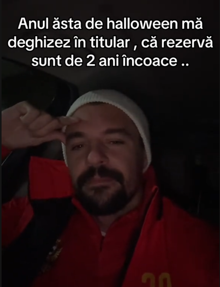 Adrian Petre, autoironie de Halloween: „Anul ăsta mă deghizez în titular, că rezervă sunt de doi ani încoace”