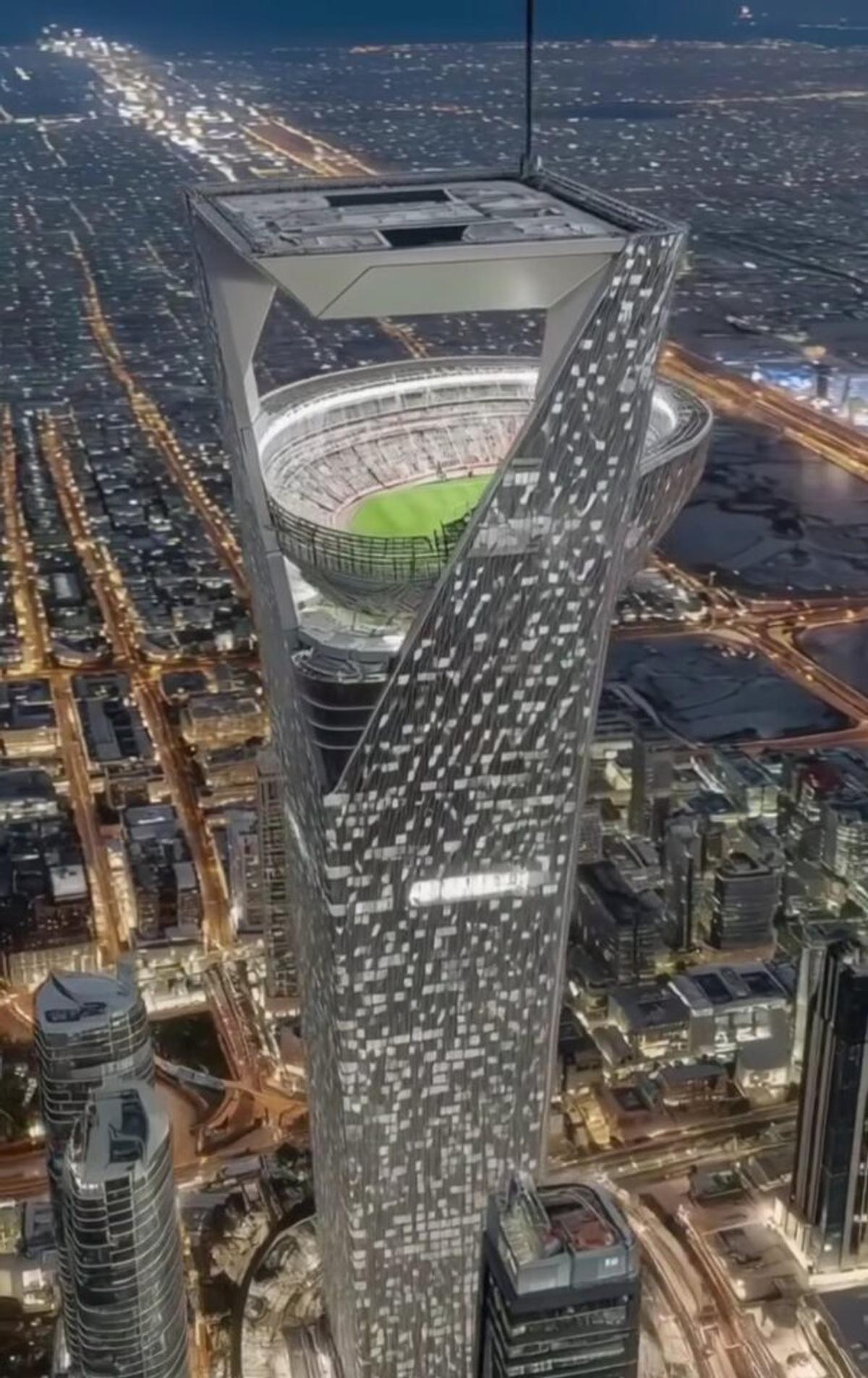NEOM Sky Stadium, stadionul suspendat din Arabia Saudită. Foto: X.com