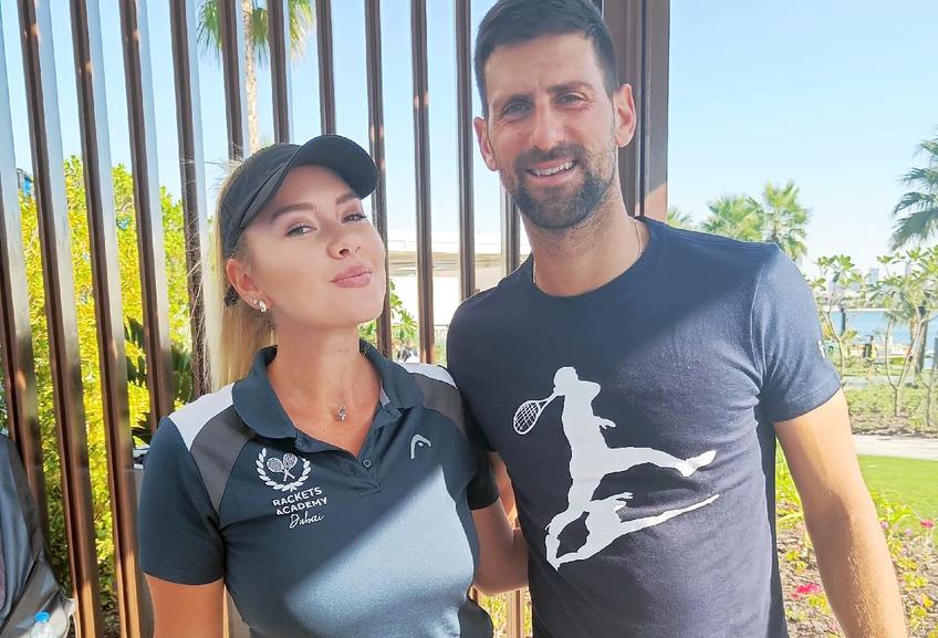 Ana Maria Gavrilovici, lângă liderul mondial Novak Djokovic