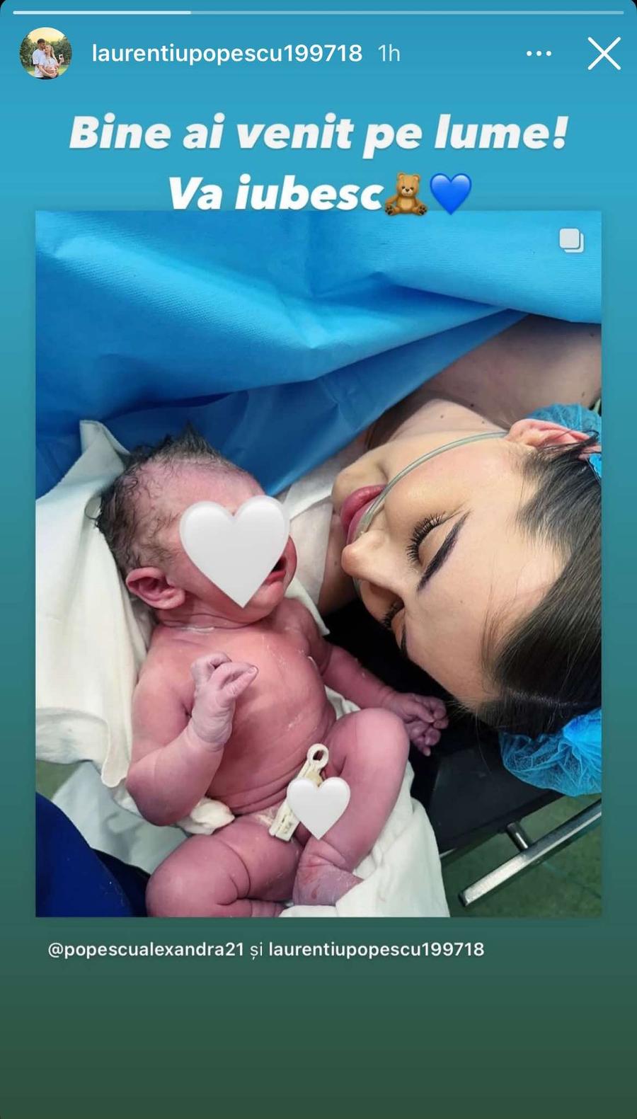 Foto: Captură Instagram Laurențiu Popescu Veste minunată pentru titularul Universității Craiova » A devenit tată chiar pe 31 decembrie: „Cea mai frumoasă zi din viața noastră!”