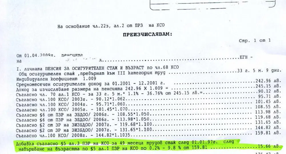 Учителският фонд плаща 15.66 лв.  добавка за пенсия