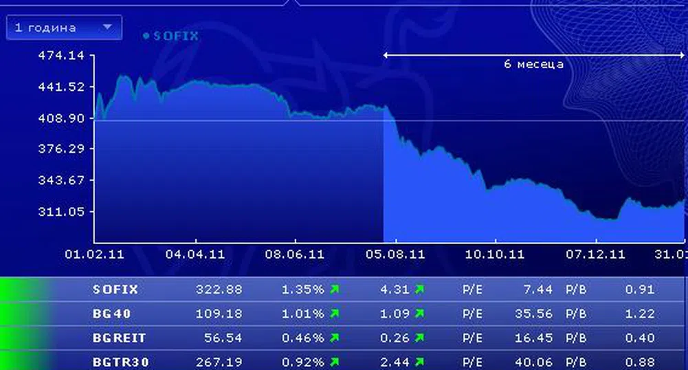 BG40 е единственият губещ индекс на БФБ през януари