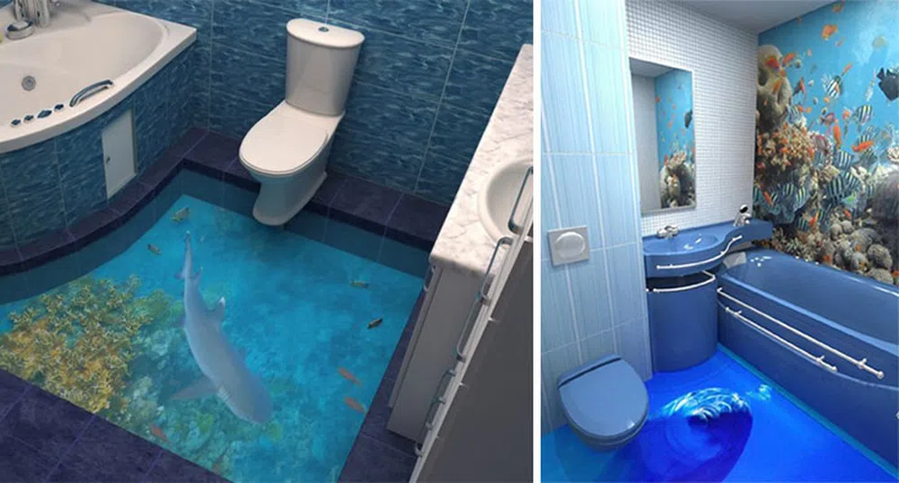 Впечатляващи 3D подове, превръщащи банята ви в океан