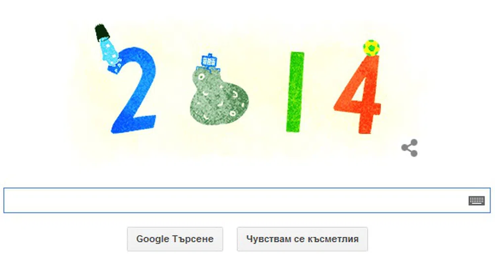 Google изпраща с doodle 2014 г.
