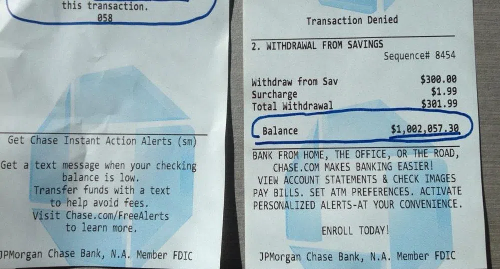 Бележка от банкомат с баланс 1 млн. долара – хит в интернет