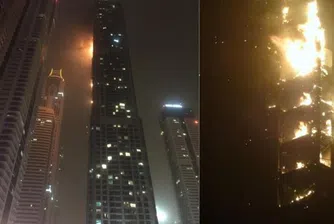 Пожар близо до най-високата сграда в света