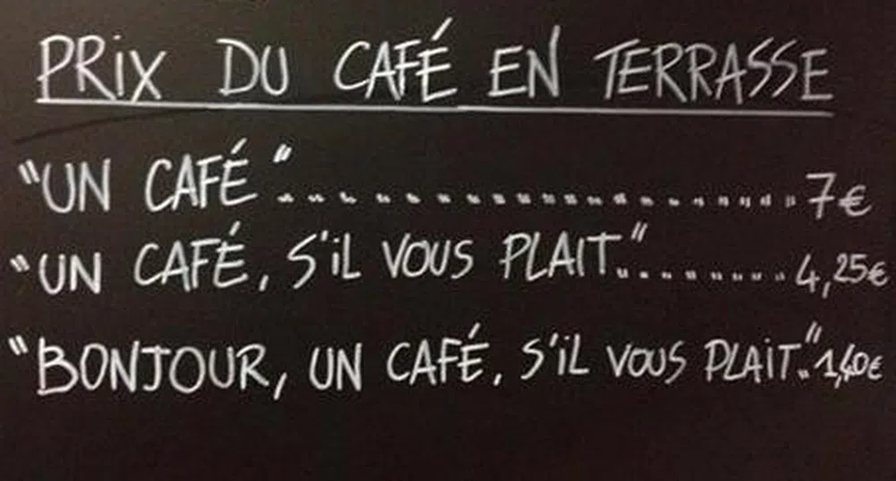 Френско кафене таксува грубите клиенти повече