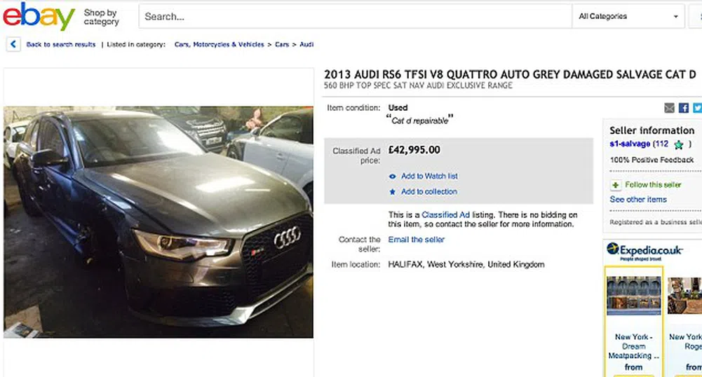 Продават разбито Audi на Дейвид Бекъм за 43 000 паунда