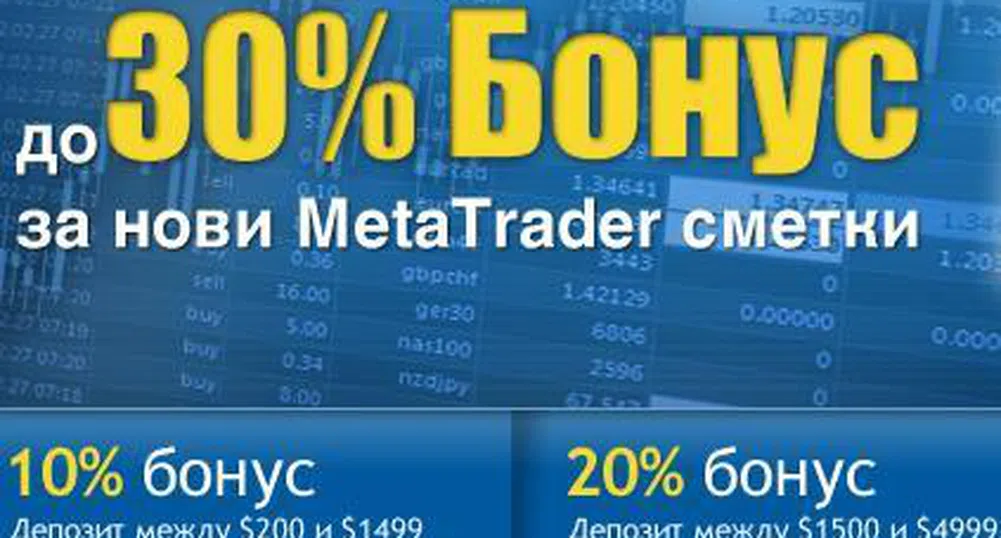 До 30% бонус за нови сметки в BenchMark MetaTrader