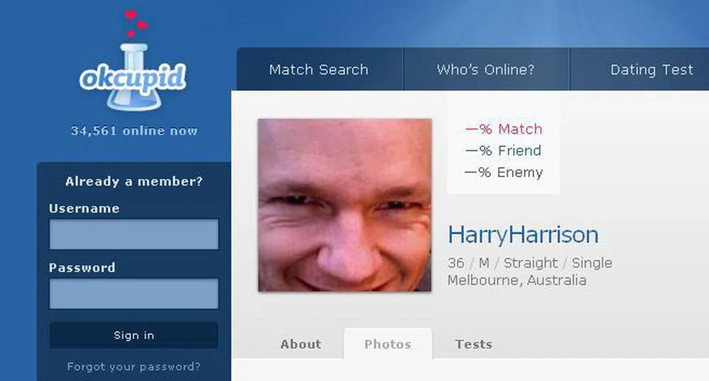 Откриха Джулиан Асандж в сайт за запознанства