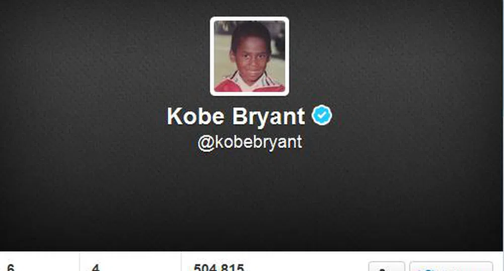 Коби Брайънт натрупа 500 000 последователи в Twitter за 2 дни