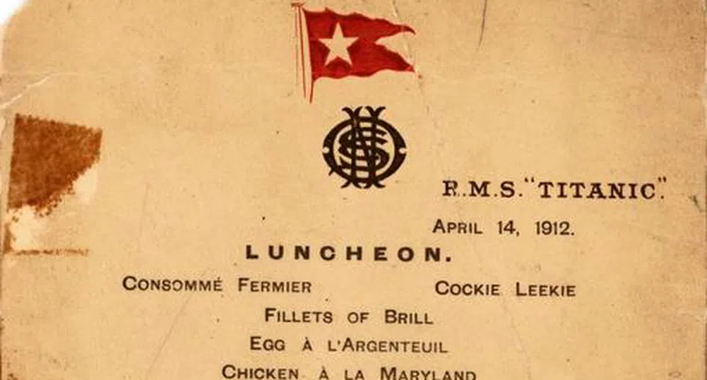 Продадоха последното обедно меню на Титаник за 88 000 долара