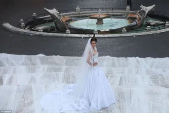 Представиха най-дългия сватбен аксесоар в света