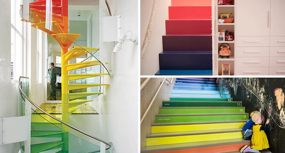 7 вдъхновяващи примера за цветни като дъгата стълби