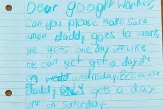 Момиченце издейства от Google една седмица отпуск за баща си