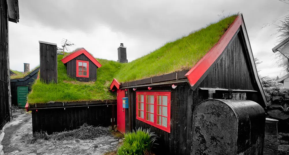 20 невероятни скандинавски къщички със зелени покриви