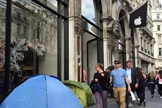 В Лондон вече опънаха палатки в очакване на новия iPhone 6
