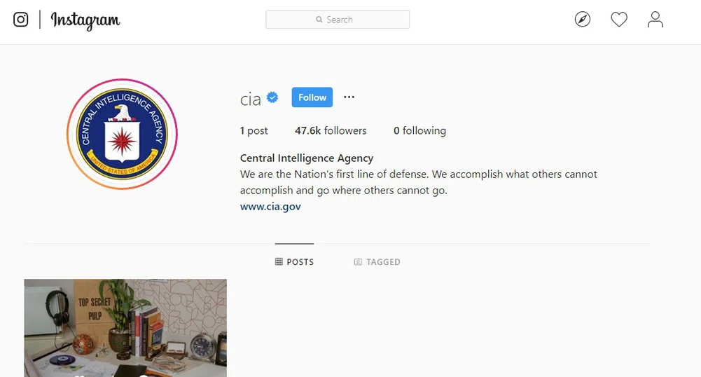 ЦРУ вече има профил в Instagram