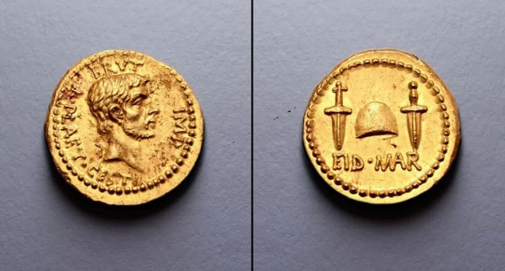 Продават най-ценната монета в света, изсечена от убиеца на Юлий Цезар