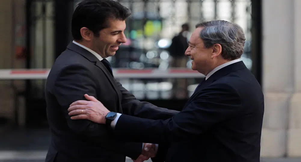 Кирил Петков се срещна с италианския премиер Марио Драги