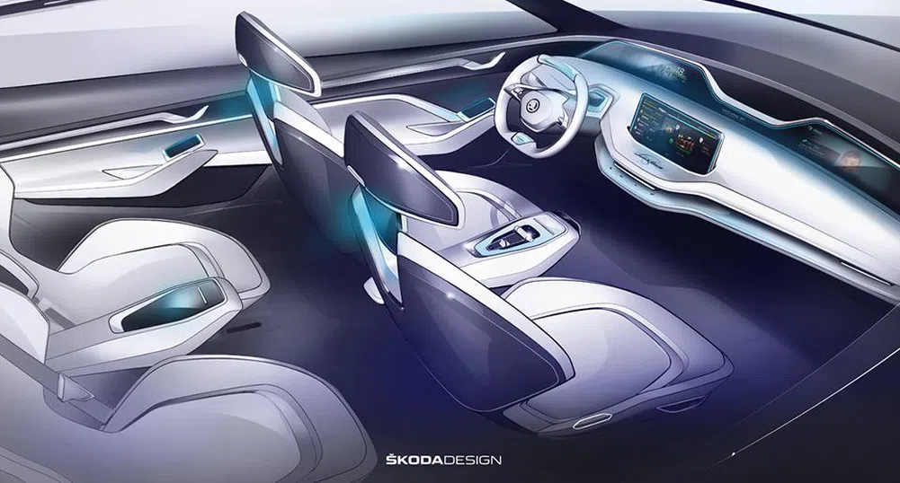 Skoda показа интериора на автомобила на бъдещето Vision E