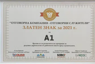 А1 със златно отличие за дарителските си програми в трета поредна година