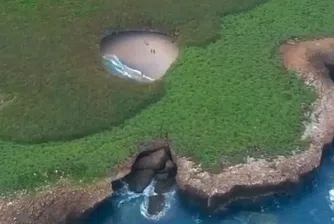 В Мексико има плаж, напълно скрит в пещера (видео)