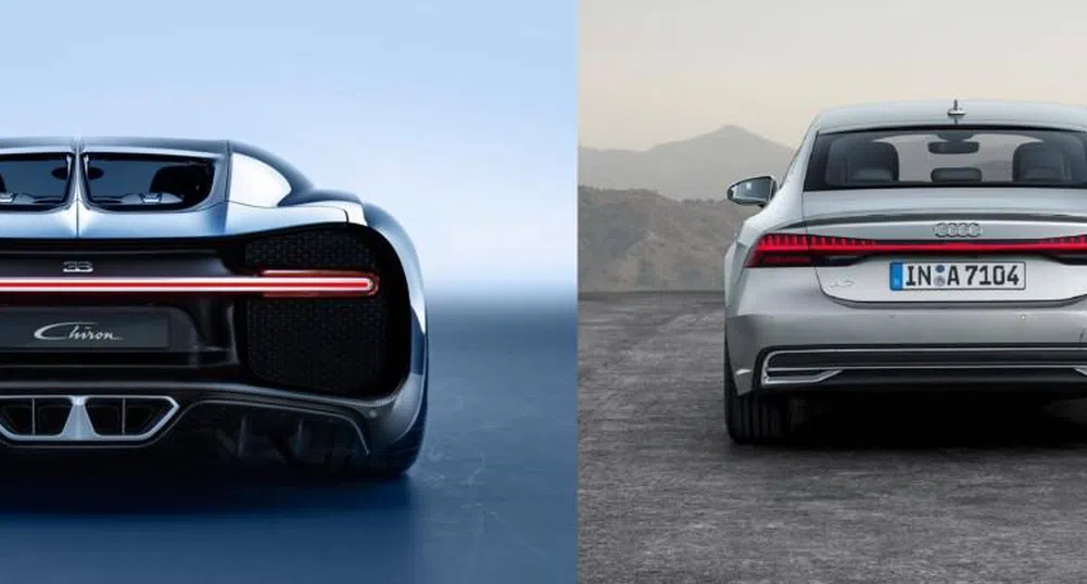 Какво е общото между новото Audi A7 2018 и Bugatti Chiron?