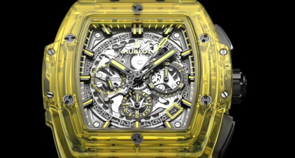 Първият часовник на Hublot от жълто сапфирено стъкло