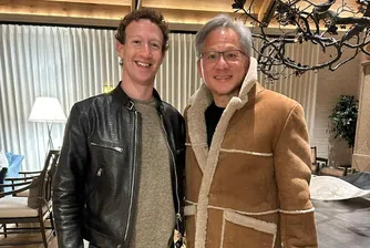 Марк Зъкърбърг облече емблематичното кожено яке на Дженсън Хуанг