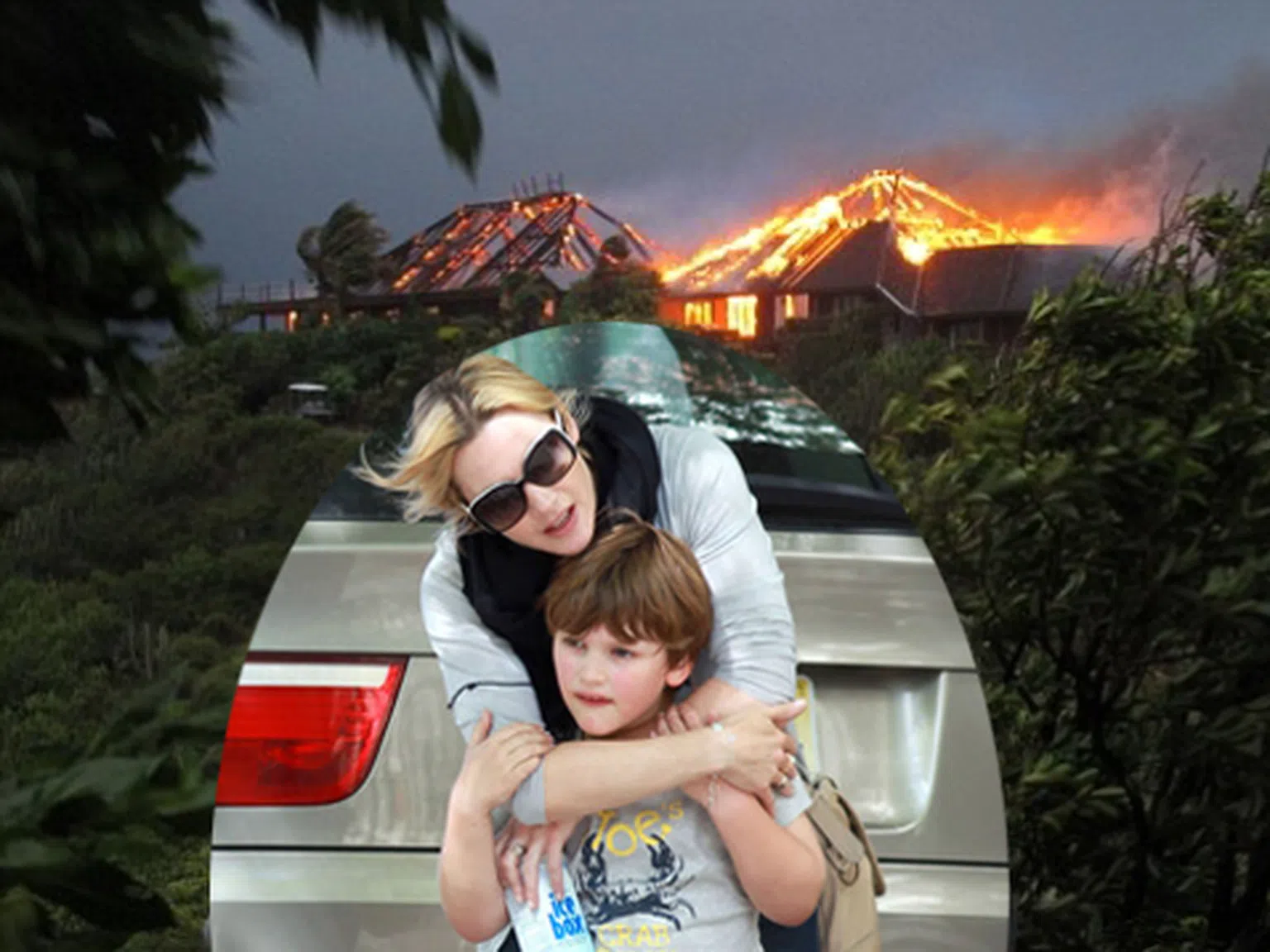 Кейт Уинслет и семейството й бягат от горяща вила! (снимки + видео)