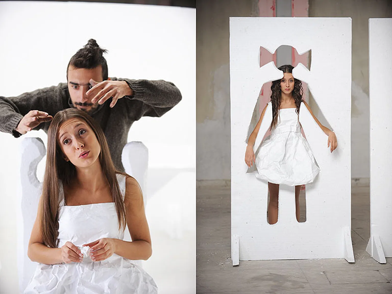 Алекс Жекова с рокля от хартия в дебютното си видео