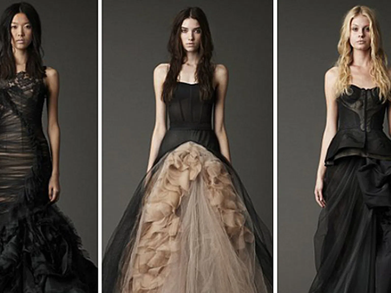Черен или телесен цвят? Булчински рокли от Vera Wang