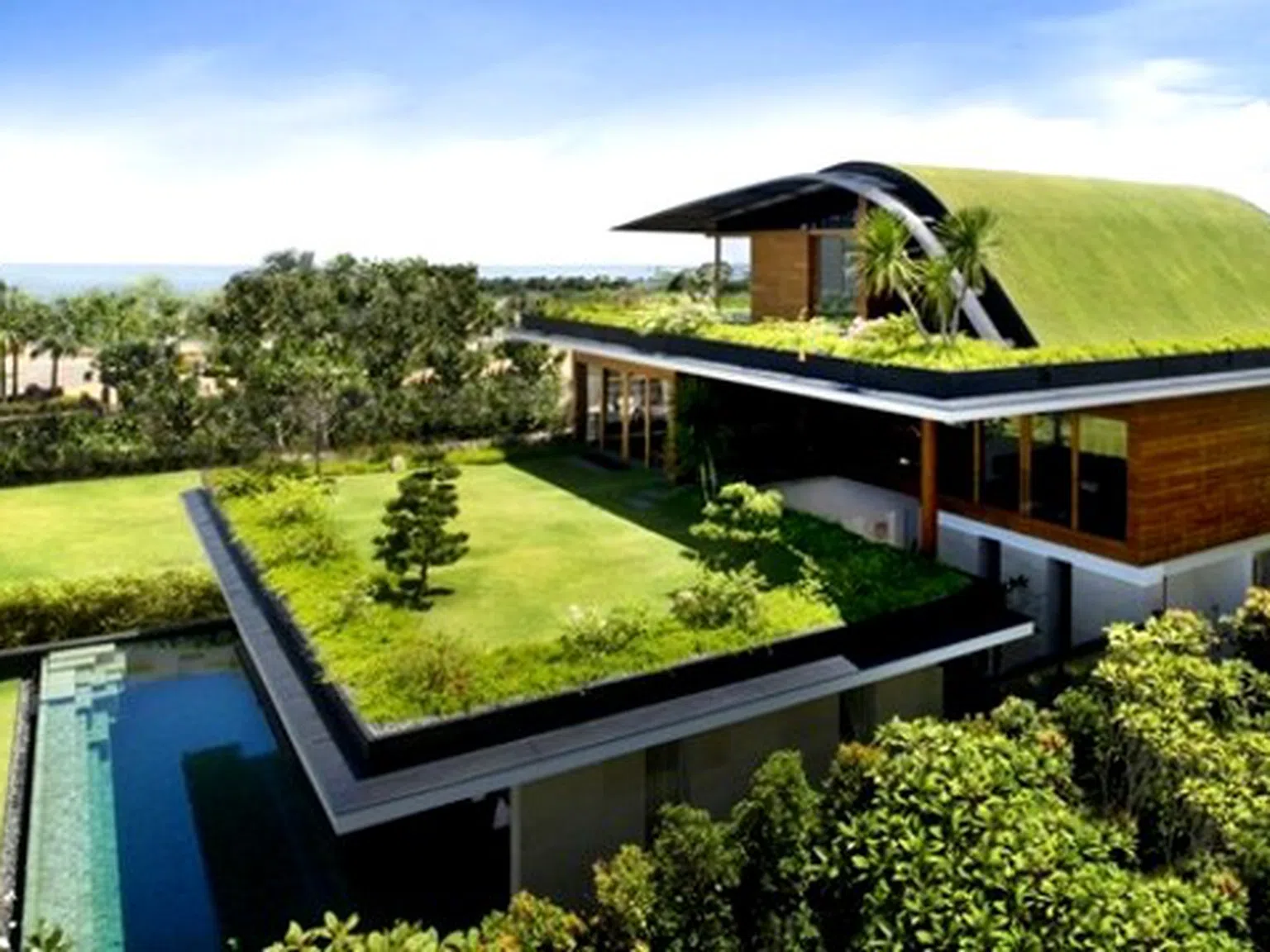 Вдъхновяваща къща в Сингапур със зелена площ на всяко ниво