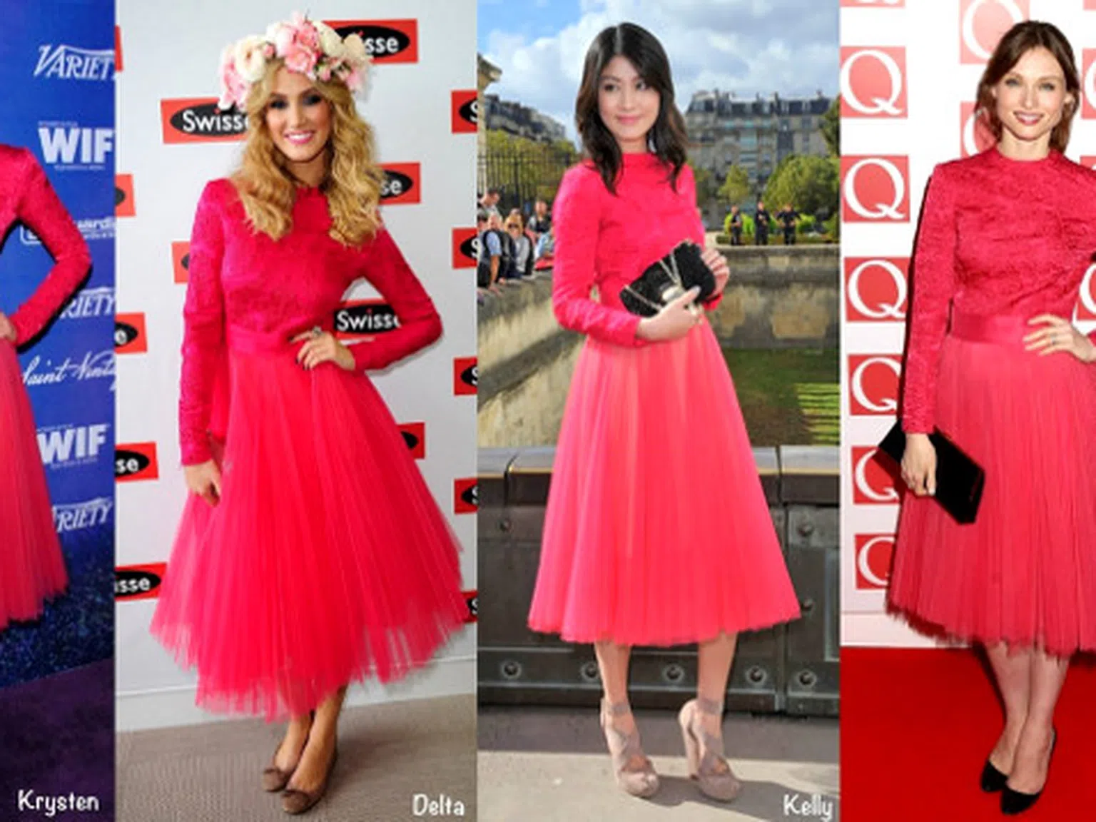 На коя й отива повече: Цикламената рокля на Christian Dior