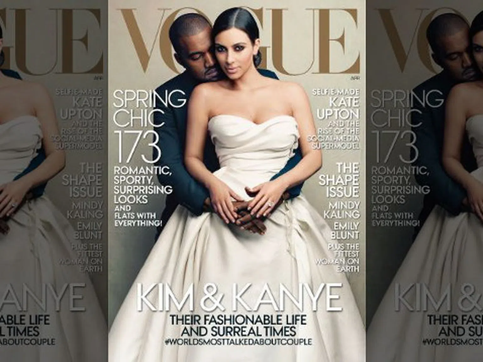 Ким и Кание на корицата на Vogue