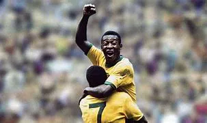 Pelé comemorando gol na final da copa de 1970.