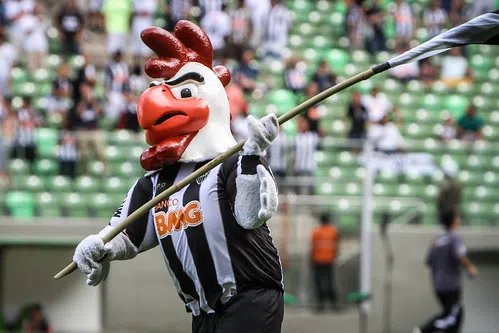 Galo, a mascote do Atlético Mineiro atuando em dia de Jogo.