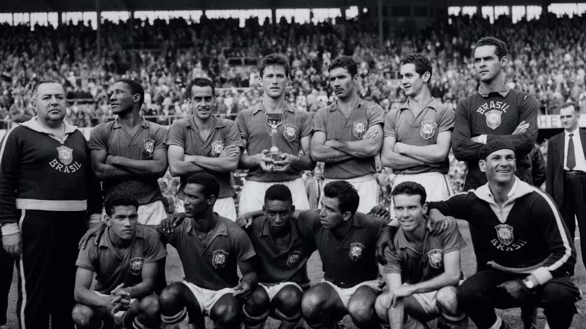 Seleção Brasileira campeã do Mundo de 1958.