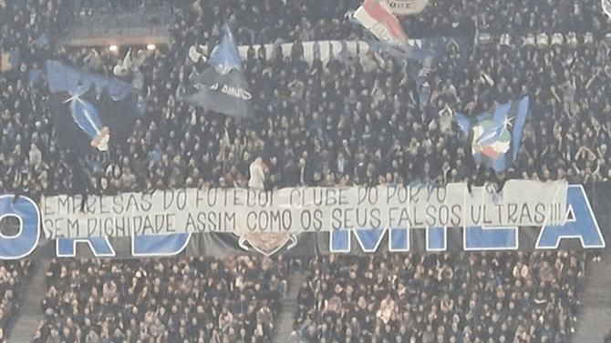 Claques do Inter exibiram tarjas contra o FC Porto: «Clube sem dignidade»