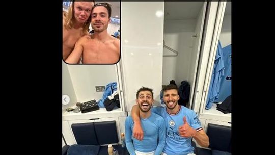 Dentro do balneário do City depois da goleada ao Arsenal (fotos)