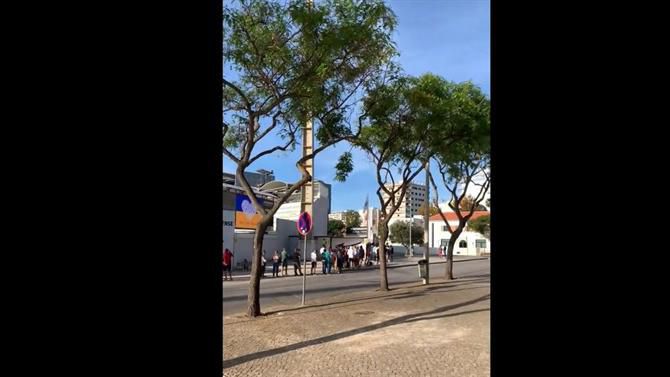 Está assim a fila para comprar bilhetes para o Portimonense-Benfica (vídeo)