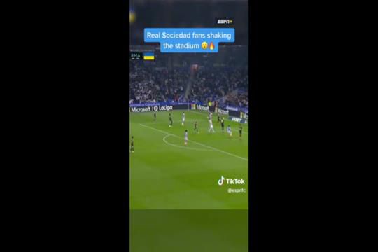 Impressionante: Adeptos fazem estádio abanar após golo ao Real Madrid