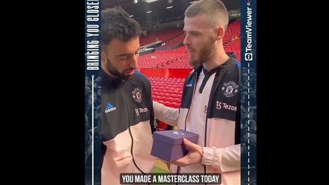 «Masterclass»: gesto de De Gea emociona Bruno Fernandes