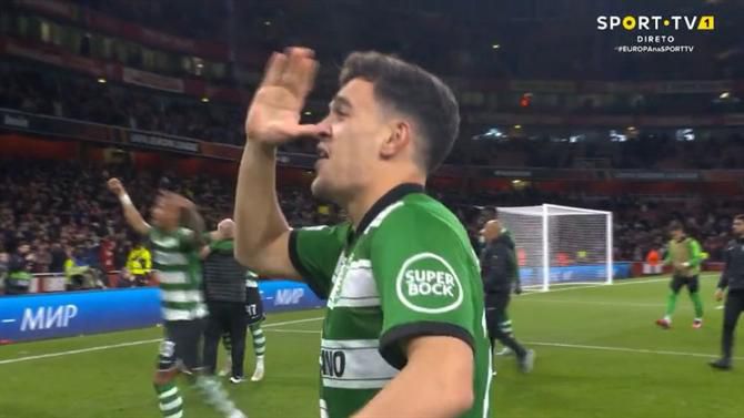 Pedro Gonçalves imita festejo de Xhaka nas celebrações leoninas (vídeo)