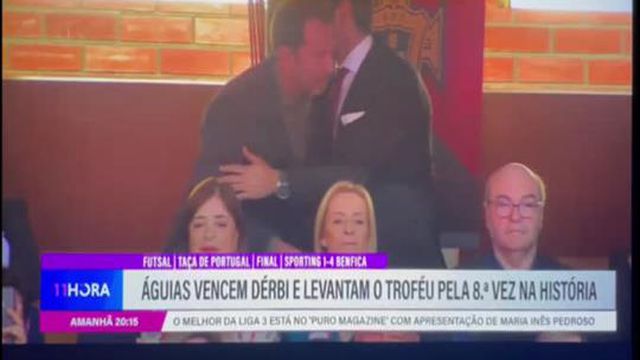 Frederico Varandas cumprimenta Rui Costa após perda da Taça de Portugal