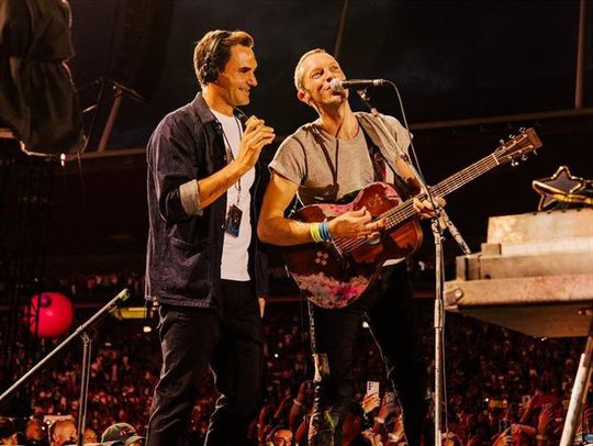 Federer no palco dos Coldplay (vídeo)